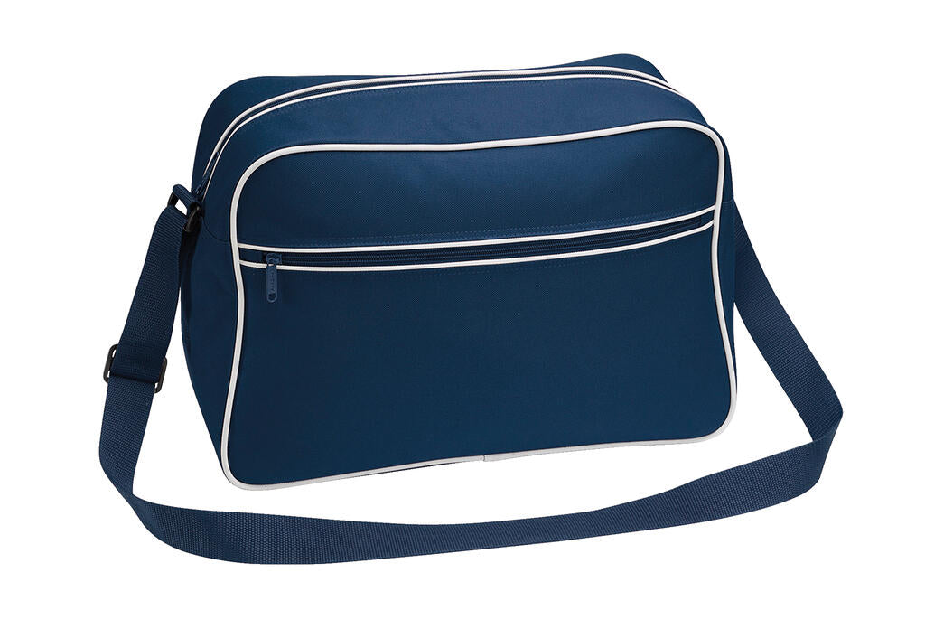 Retro Shoulder Bag in Farbe French Navy/White