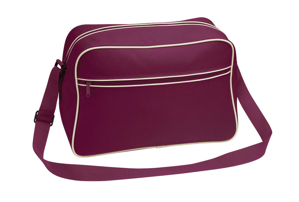 Retro Shoulder Bag in Farbe Burgundy/Sand