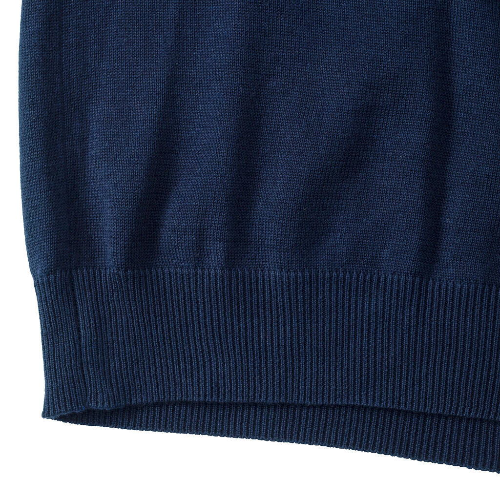 Adults' V-Neck Sleeveless Knitted Pullover in Farbe Black