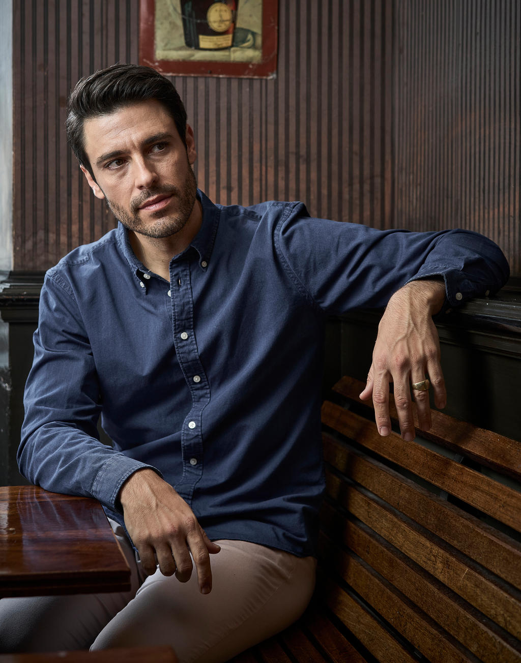 Casual Twill Shirt in Farbe Indigo