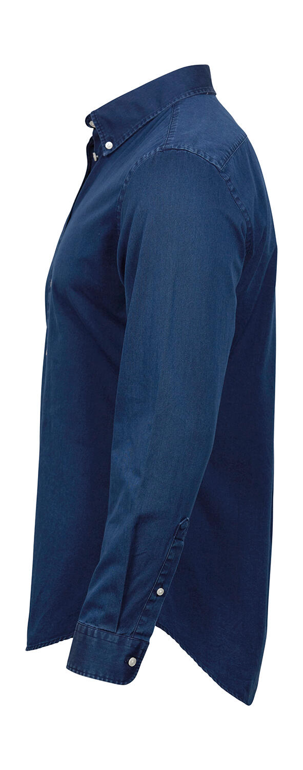 Casual Twill Shirt in Farbe Indigo