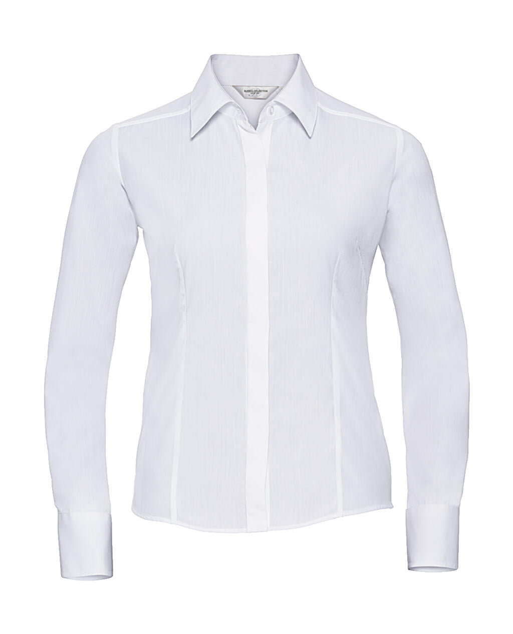 Ladies' LS Fitted Poplin Shirt in Farbe White