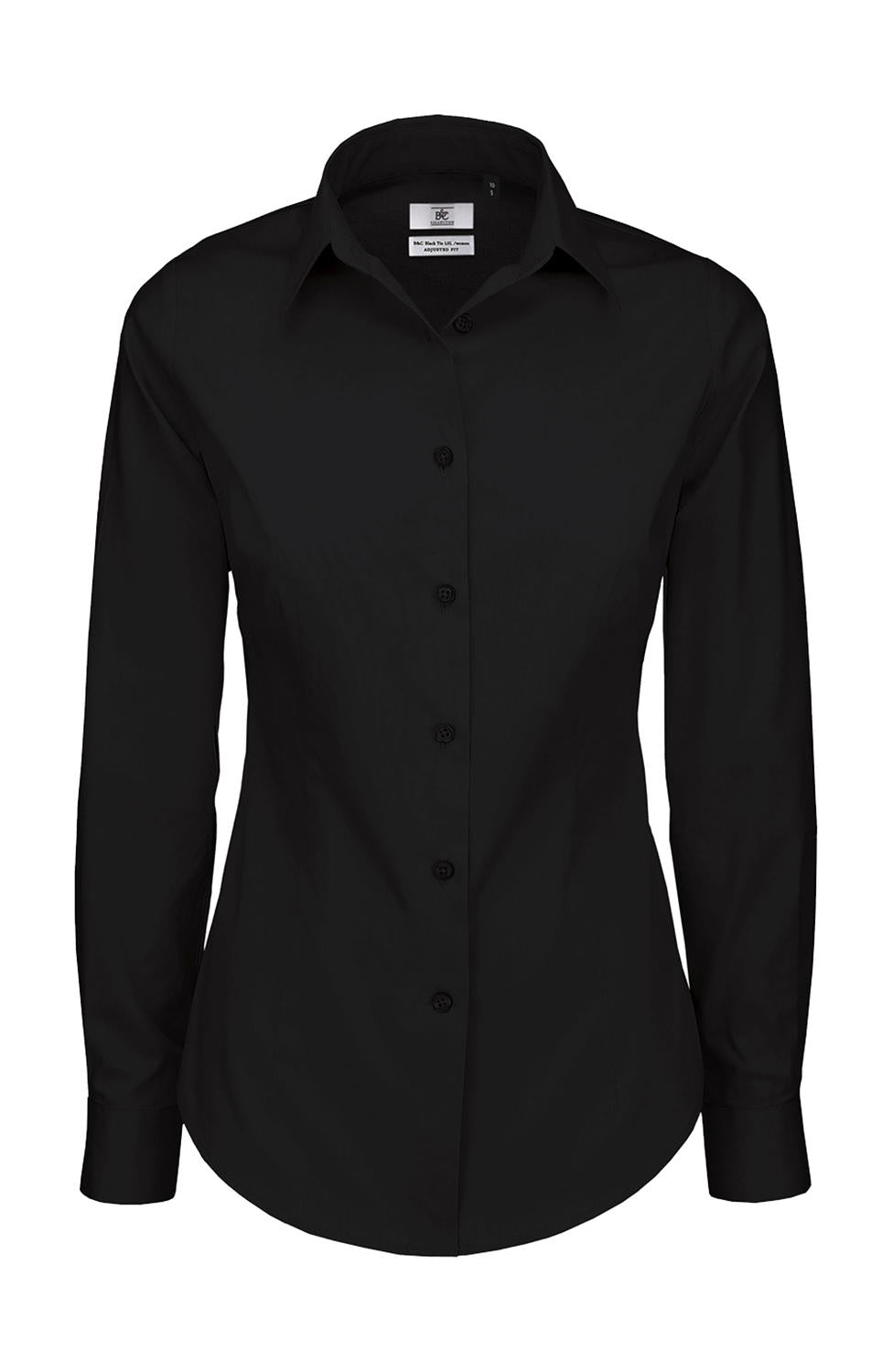Black Tie LSL/women Poplin Shirt in Farbe Black
