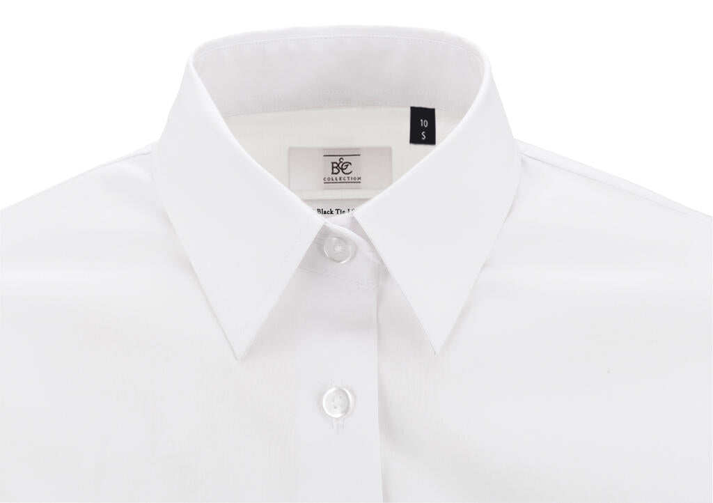 Black Tie SSL/women Poplin Shirt in Farbe White