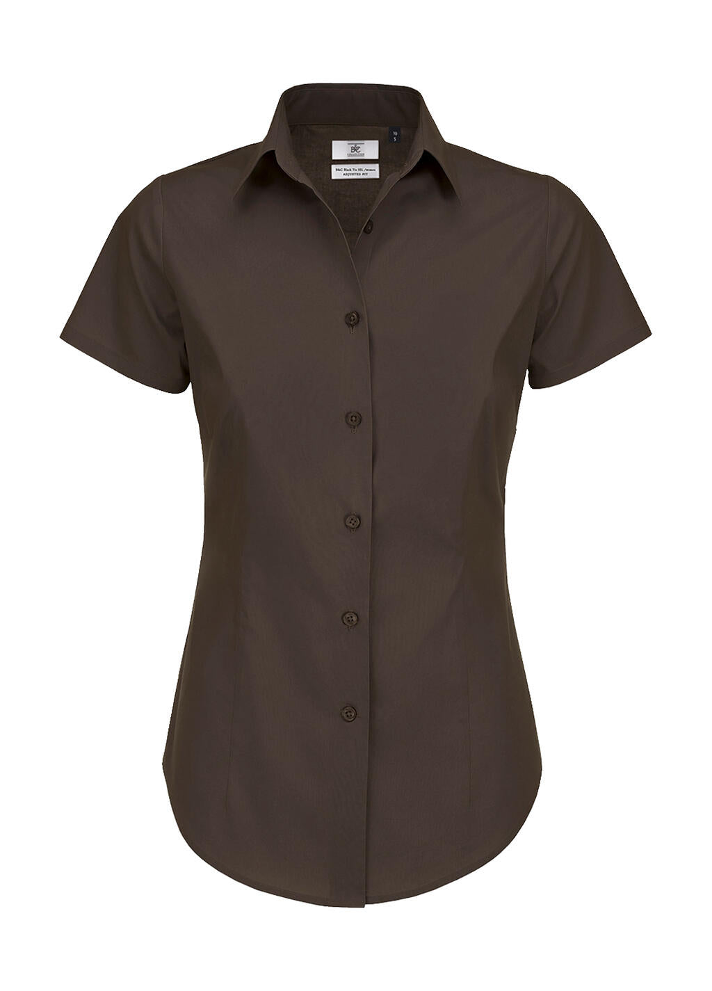 Black Tie SSL/women Poplin Shirt in Farbe Coffee Bean
