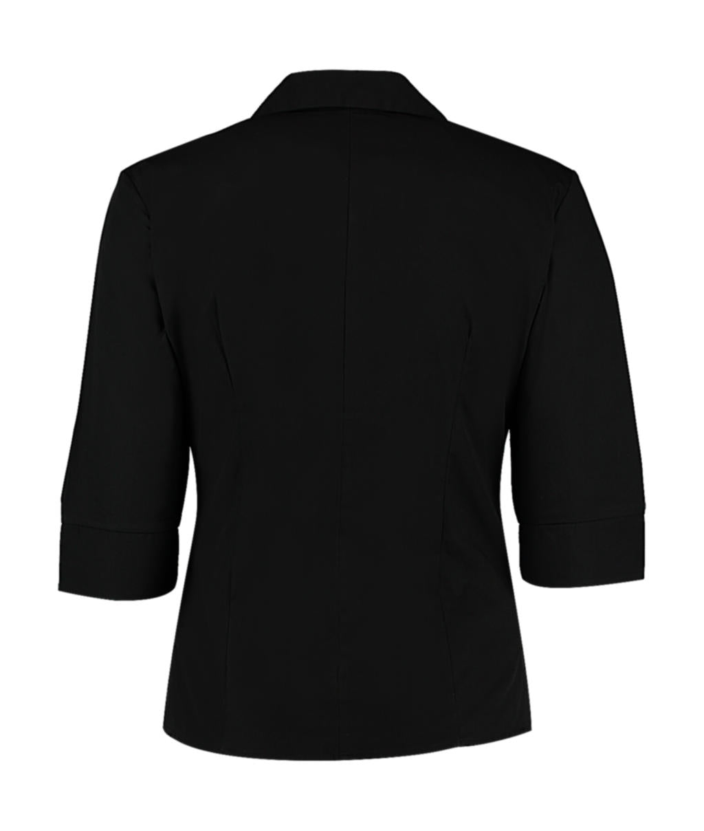 Women's Tailored Fit Continental Blouse 3/4 Sleeve in Farbe White