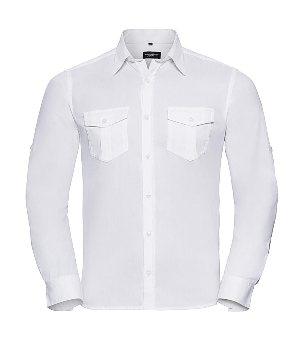 Men's Roll Sleeve Shirt LS in Farbe White