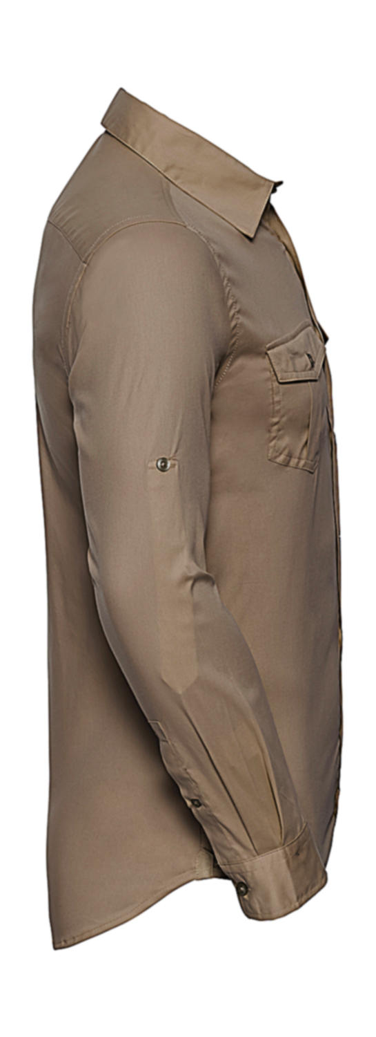 Men's Roll Sleeve Shirt LS in Farbe White