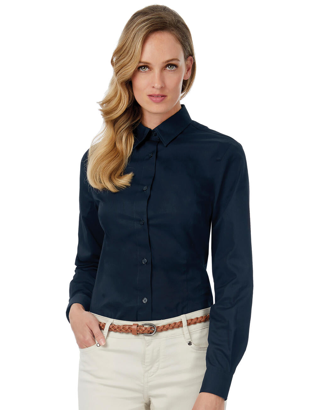 Sharp LSL/women Twill Shirt in Farbe White