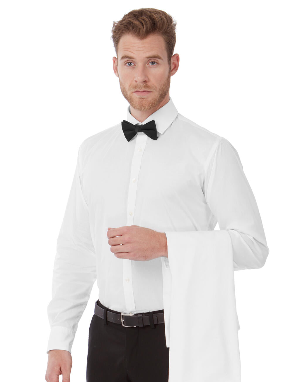 Black Tie LSL/men Shirt in Farbe White