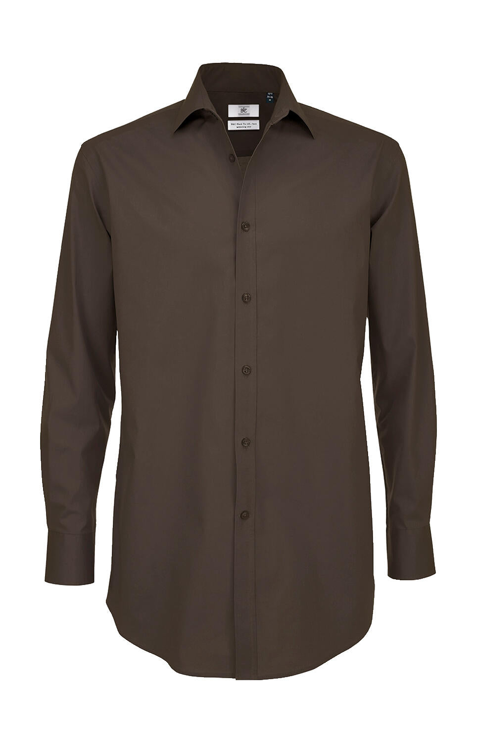 Black Tie LSL/men Shirt in Farbe Coffee Bean
