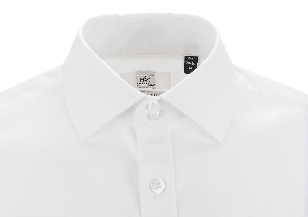 Black Tie SSL/men Poplin Shirt in Farbe White