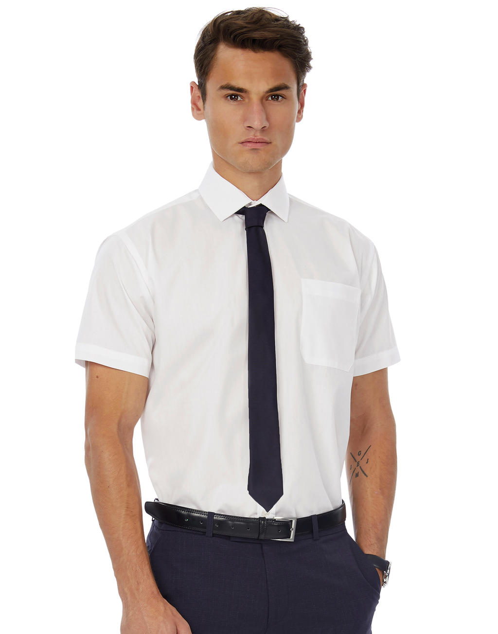 Smart SSL/men Poplin Shirt in Farbe White