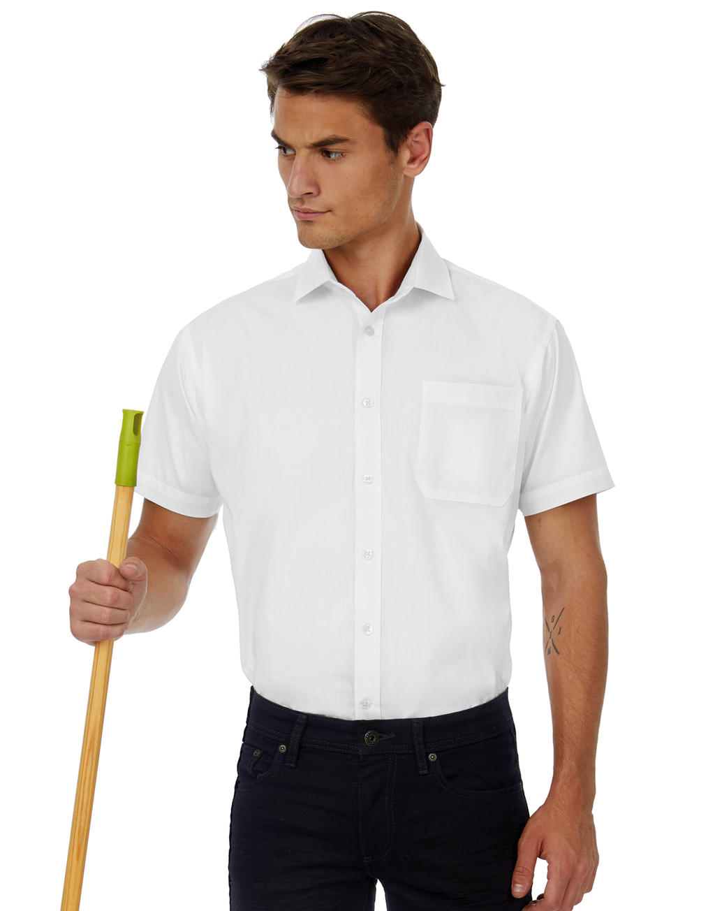 Smart SSL/men Poplin Shirt in Farbe White