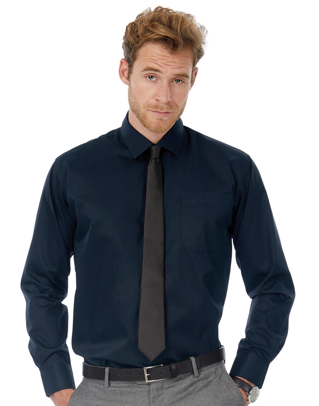 Sharp LSL/men Twill Shirt in Farbe White