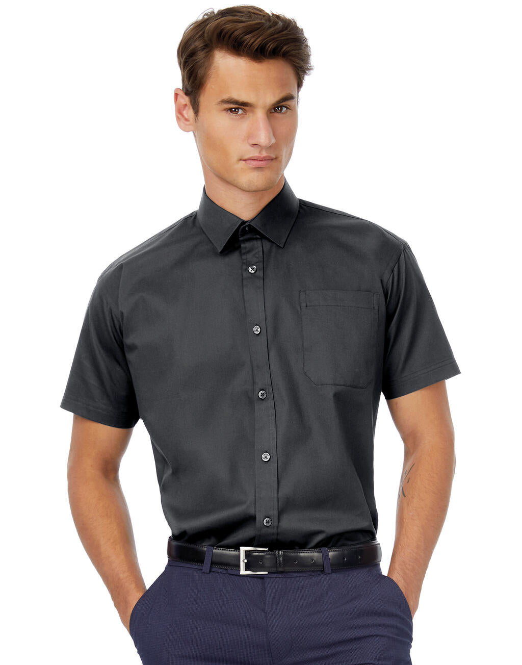 Sharp SSL/men Twill Shirt in Farbe White