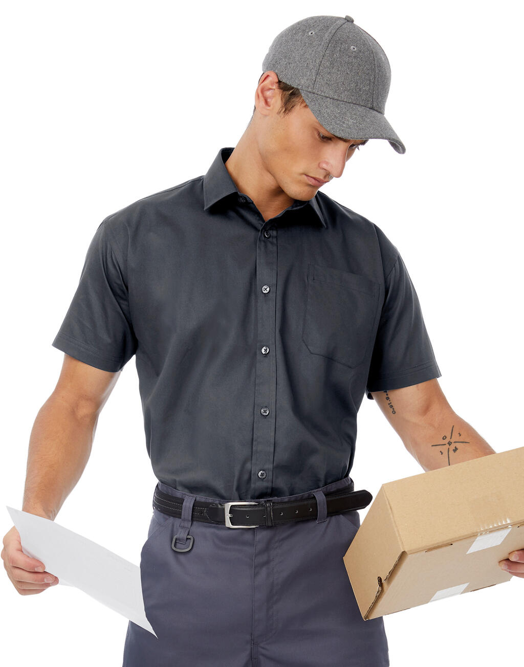 Sharp SSL/men Twill Shirt in Farbe White