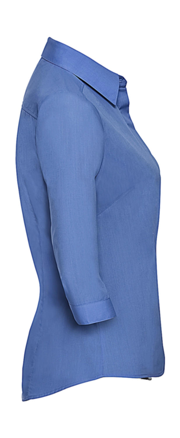3/4 sleeve Poplin Shirt in Farbe White