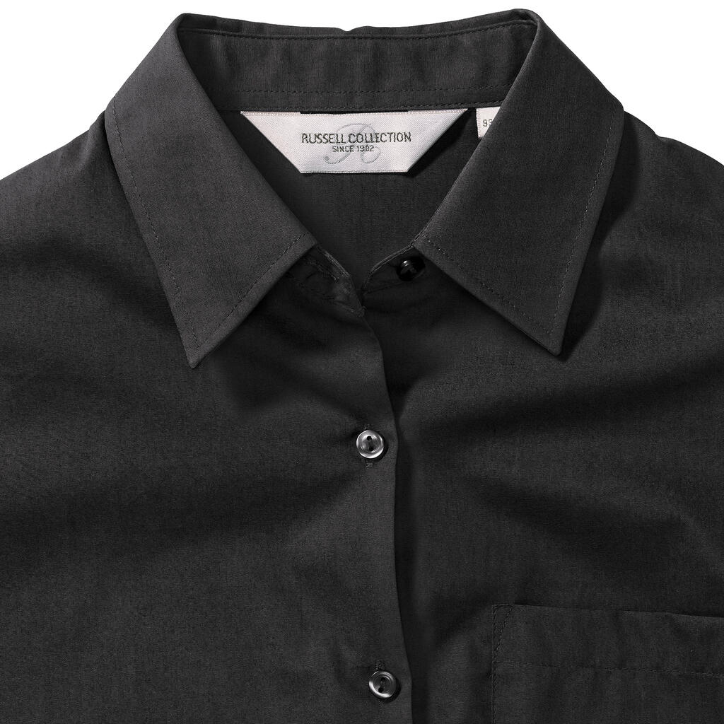 Ladies' Cotton Poplin Shirt LS in Farbe White