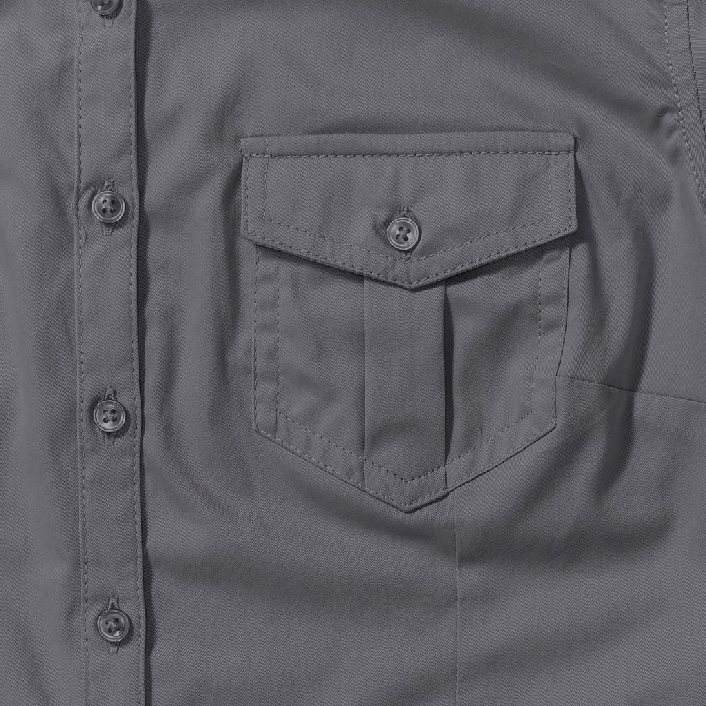 Ladies' Roll Sleeve Shirt in Farbe White