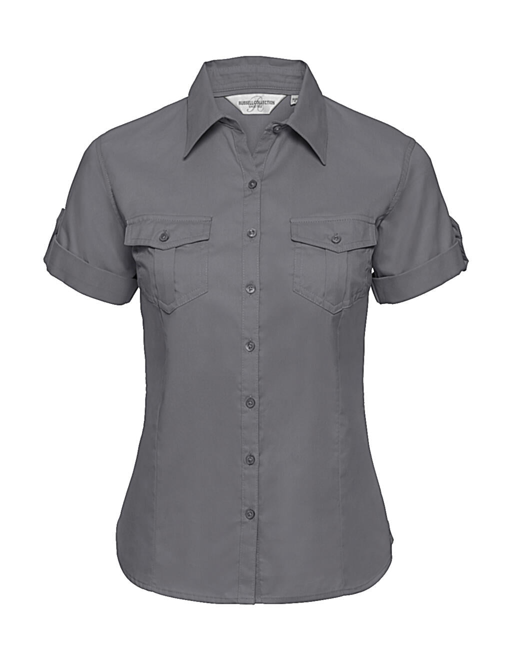 Ladies' Roll Sleeve Shirt in Farbe Zinc