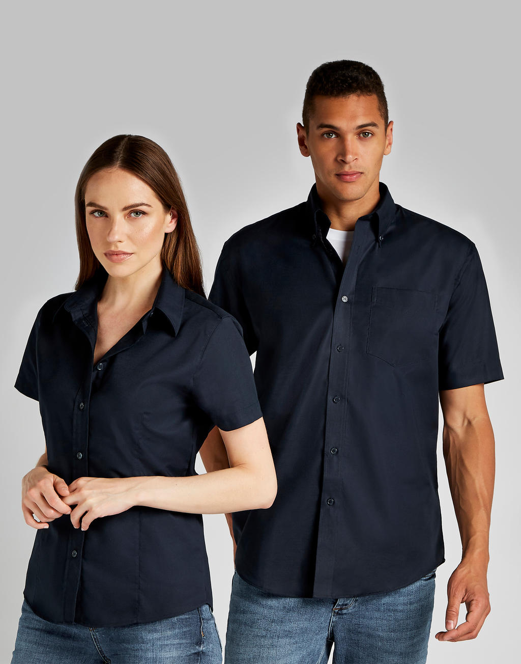 Women's Tailored Fit Workwear Oxford Shirt SSL in Farbe White