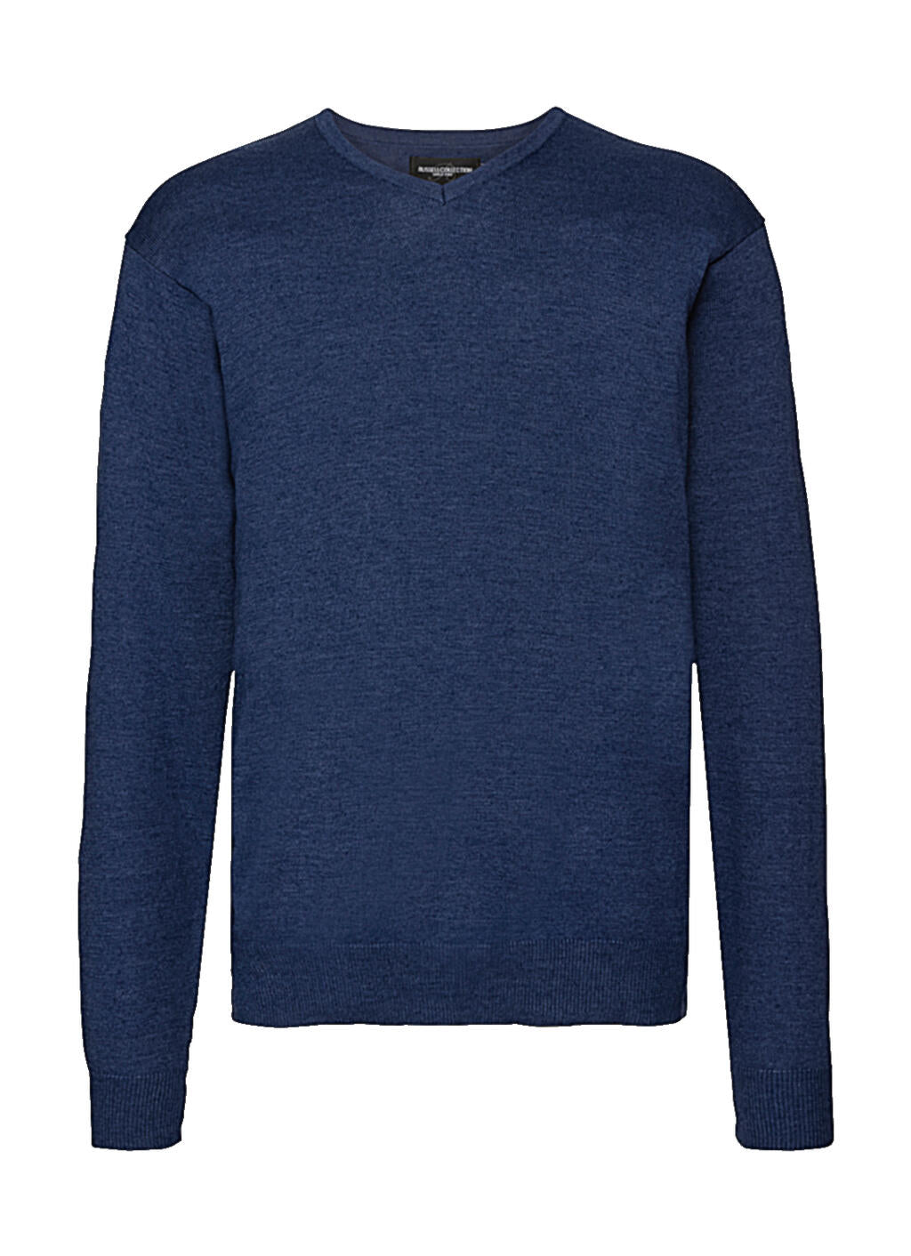 Men's V-Neck Knitted Pullover in Farbe Denim Marl