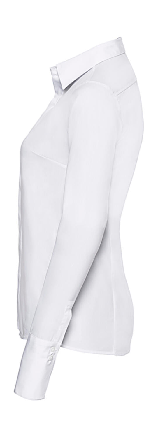 Ladies' LS Ultimate Stretch Shirt in Farbe White