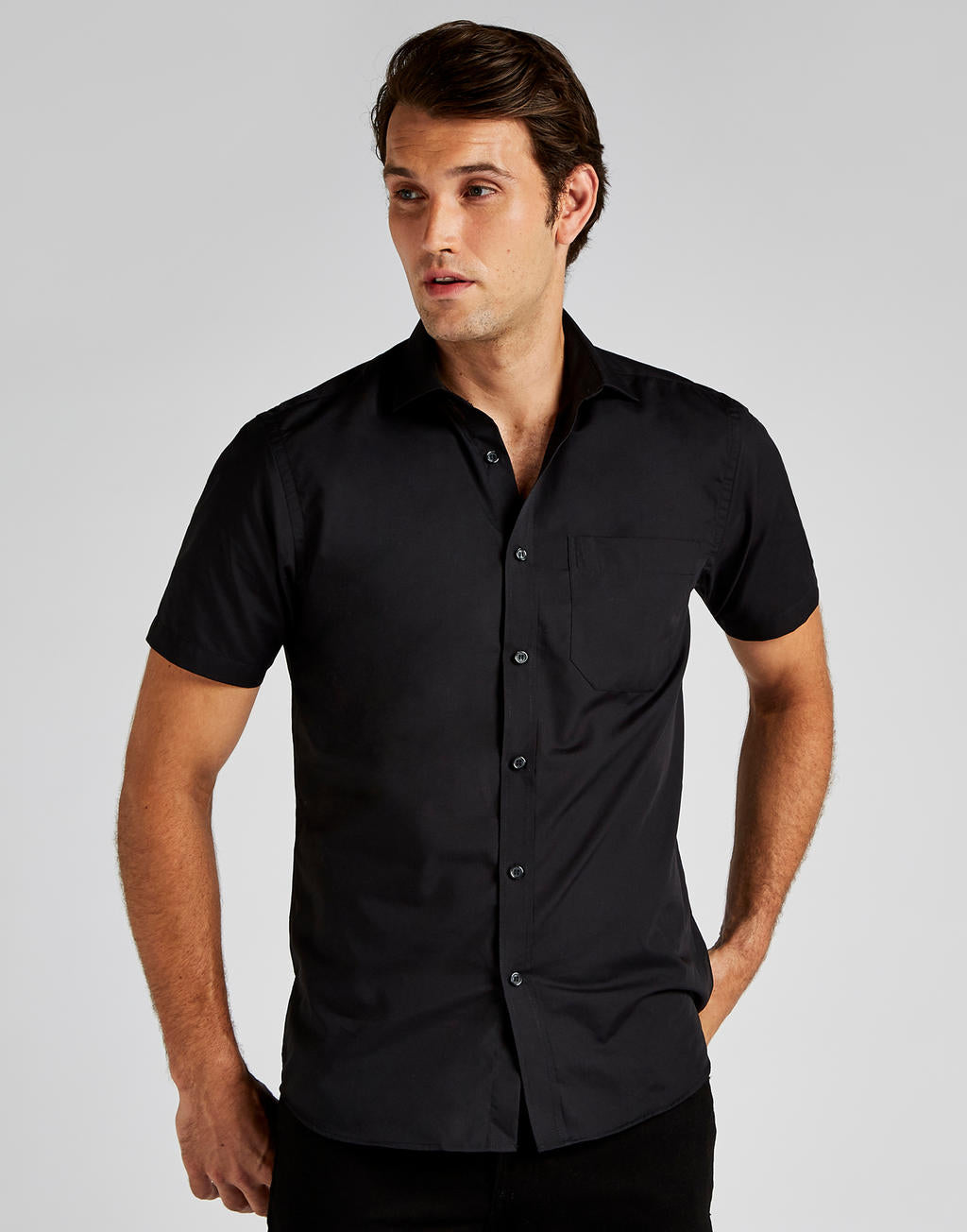 Tailored Fit Poplin Shirt SSL in Farbe White