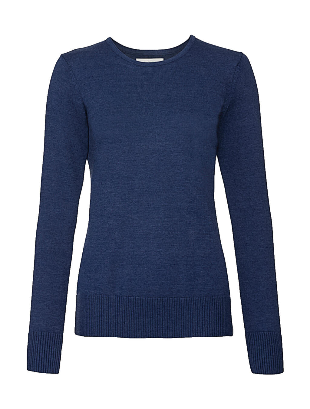 Ladies' Crew Neck Knitted Pullover in Farbe Denim Marl