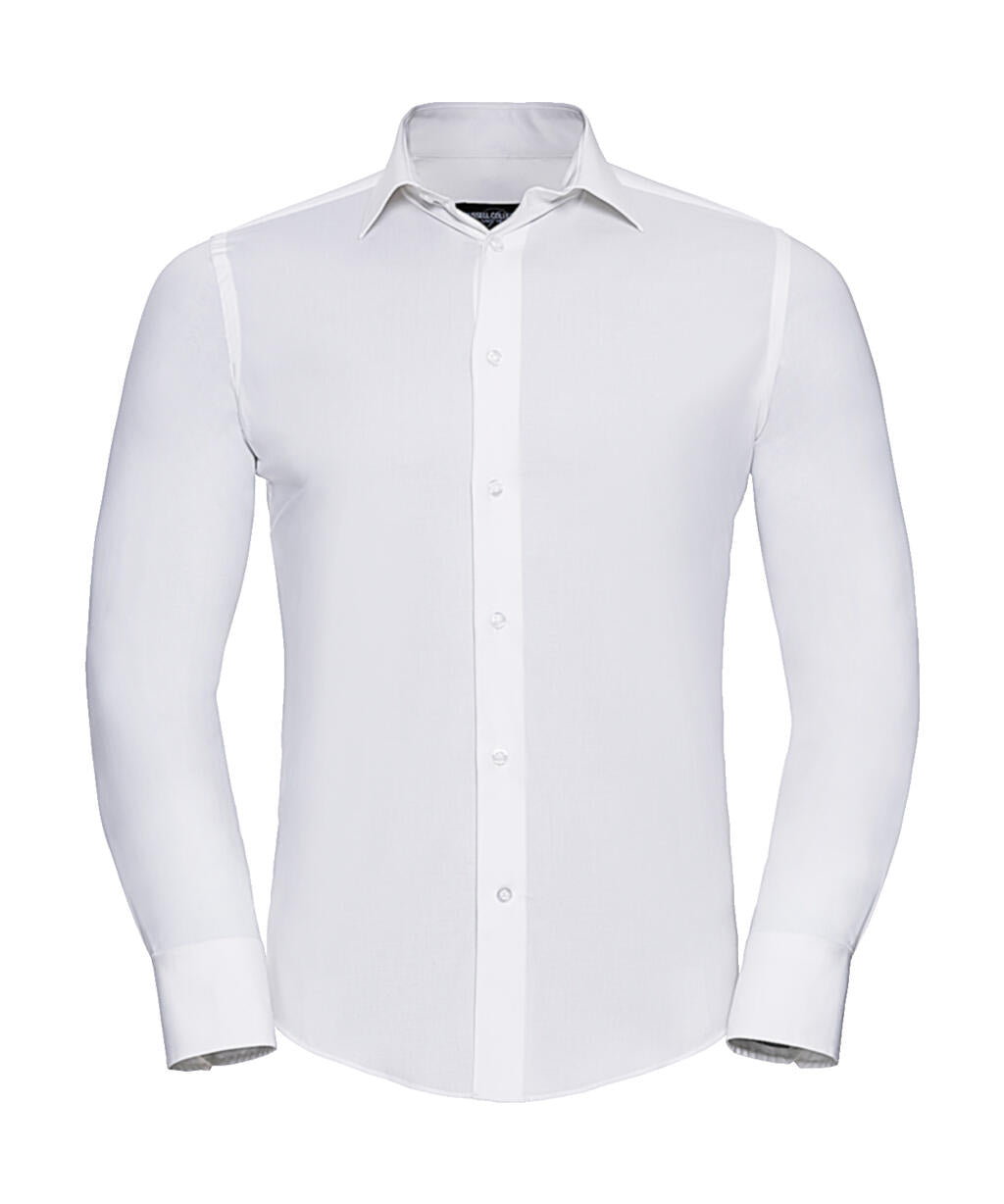 Fitted Stretch Shirt LS in Farbe White