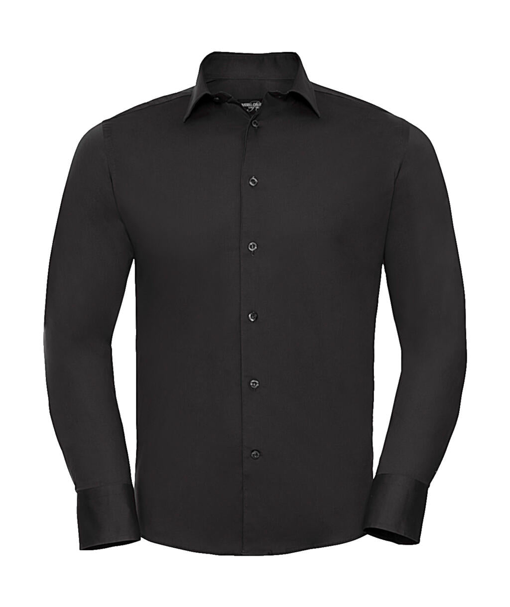 Fitted Stretch Shirt LS in Farbe Black