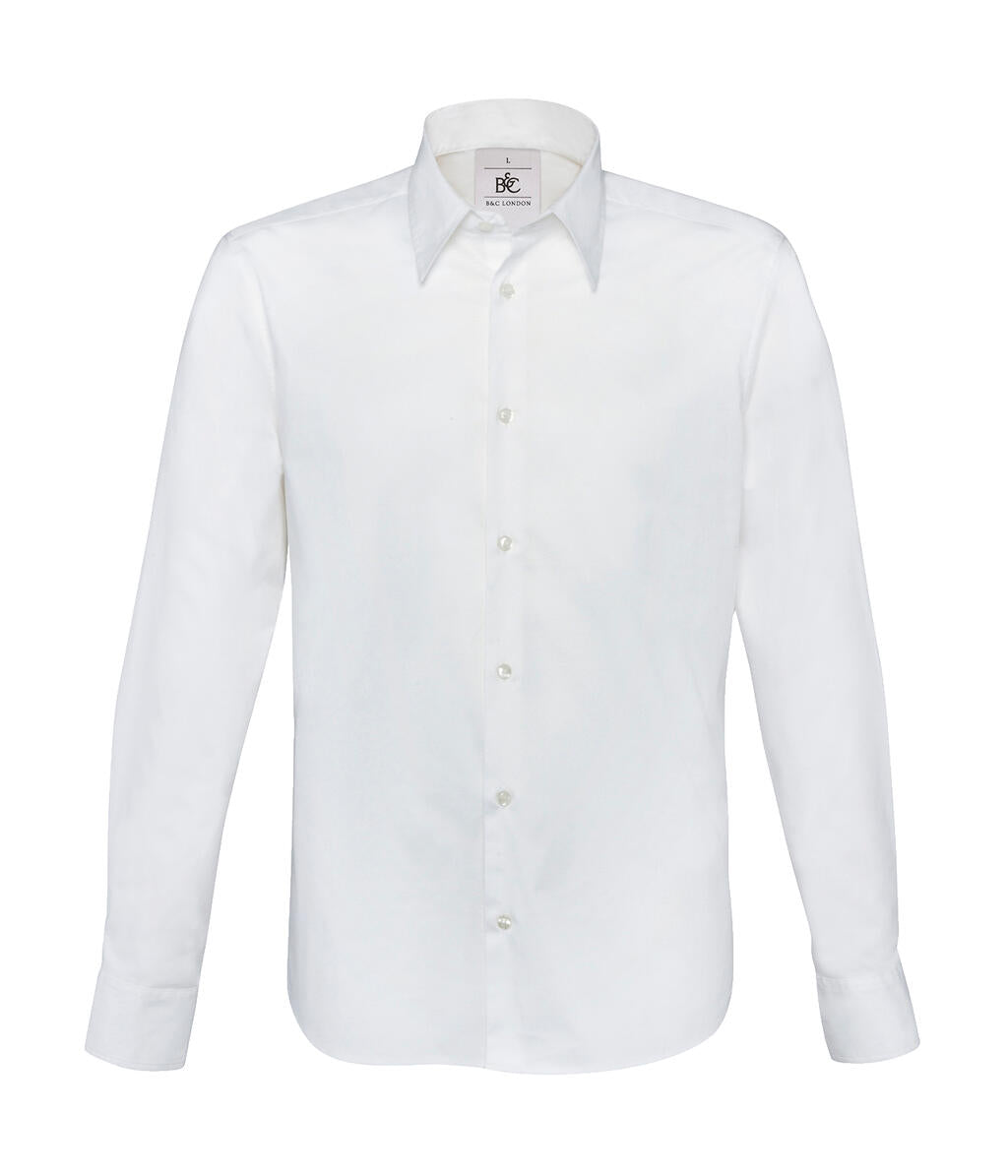 London Stretch Shirt LS in Farbe White