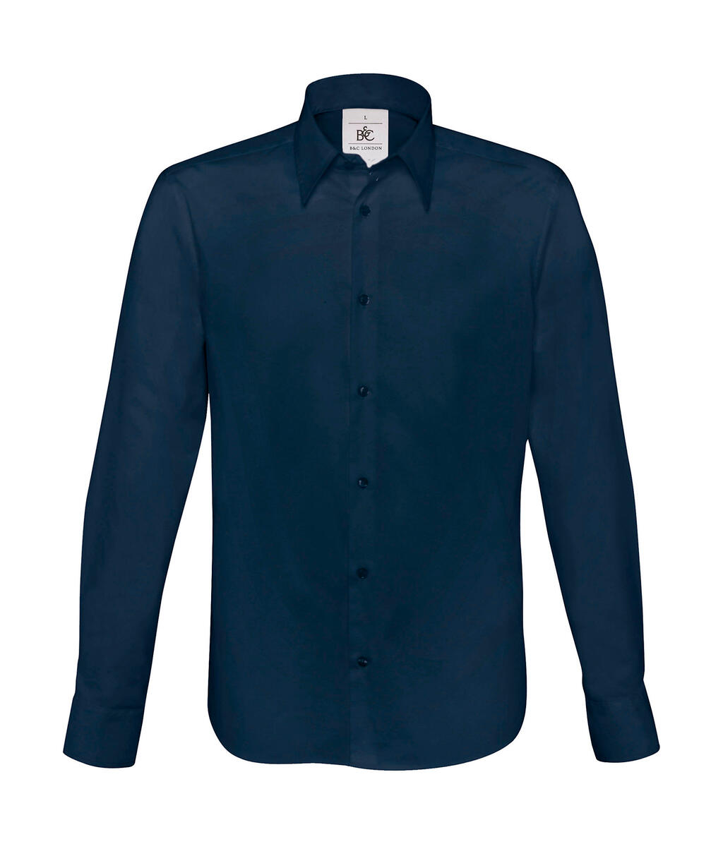 London Stretch Shirt LS in Farbe Navy