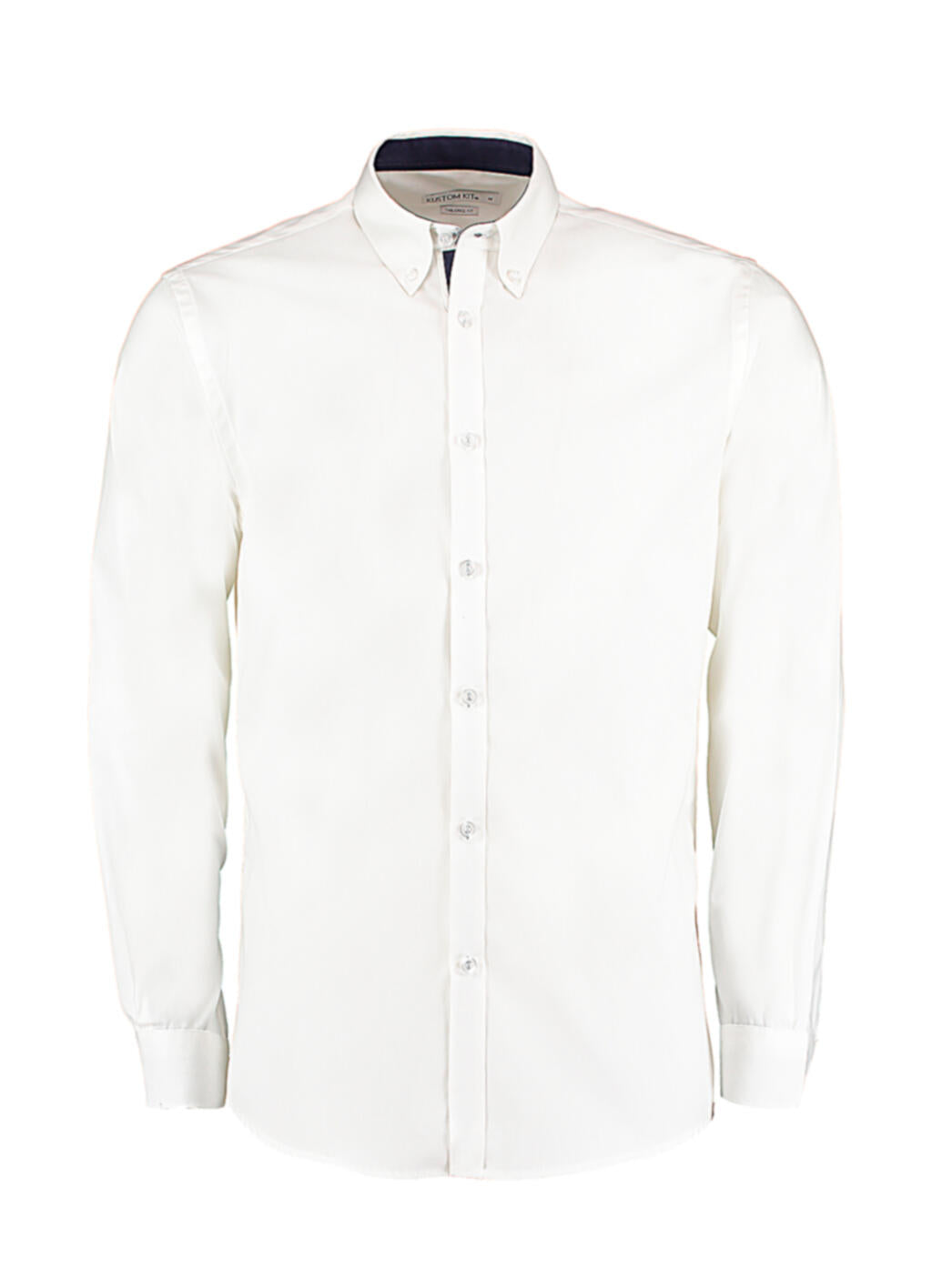 Tailored Fit Premium Contrast Oxford Shirt in Farbe White/Navy