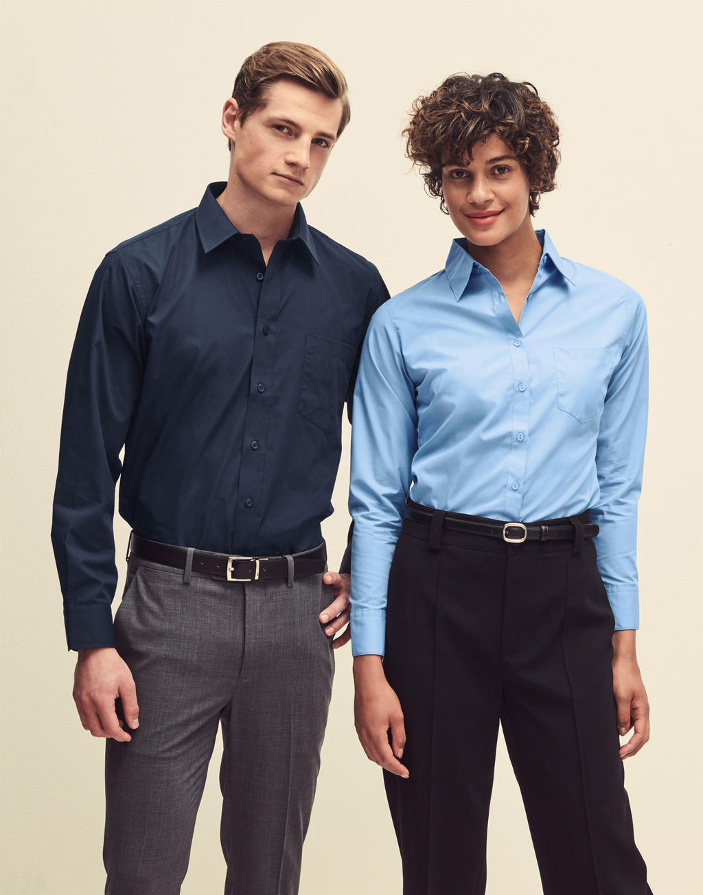 Ladies' Poplin Shirt LS in Farbe White