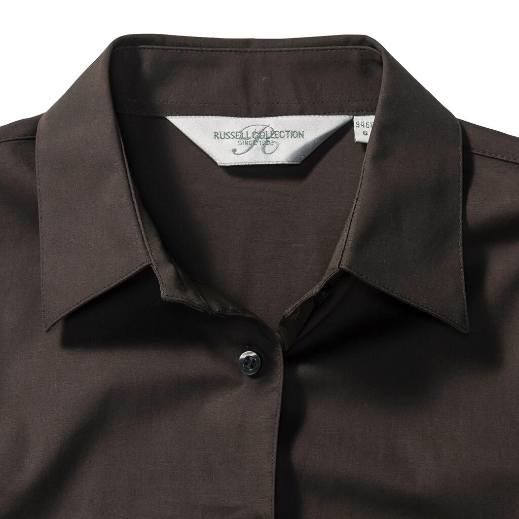 Ladies' 3/4 Sleeve Easy Care Fitted Shirt in Farbe White