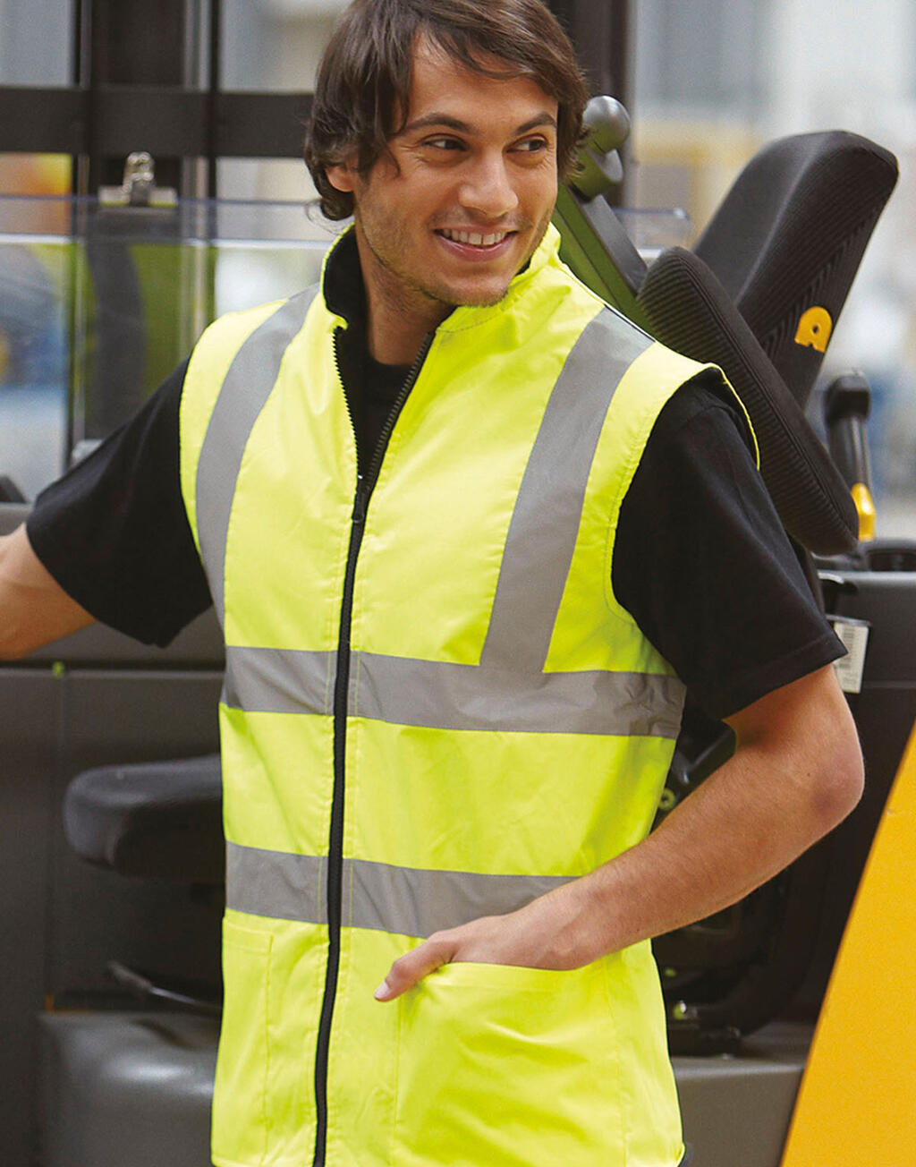Fluo Fleece Reversible Bodywarmer in Farbe Fluo Orange