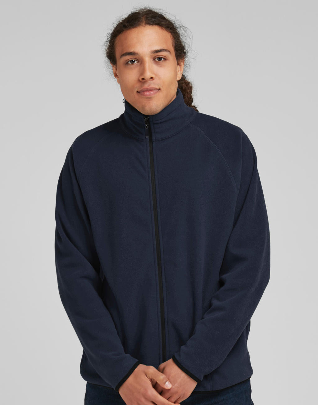 Men's Full Zip Microfleece in Farbe Dark Black