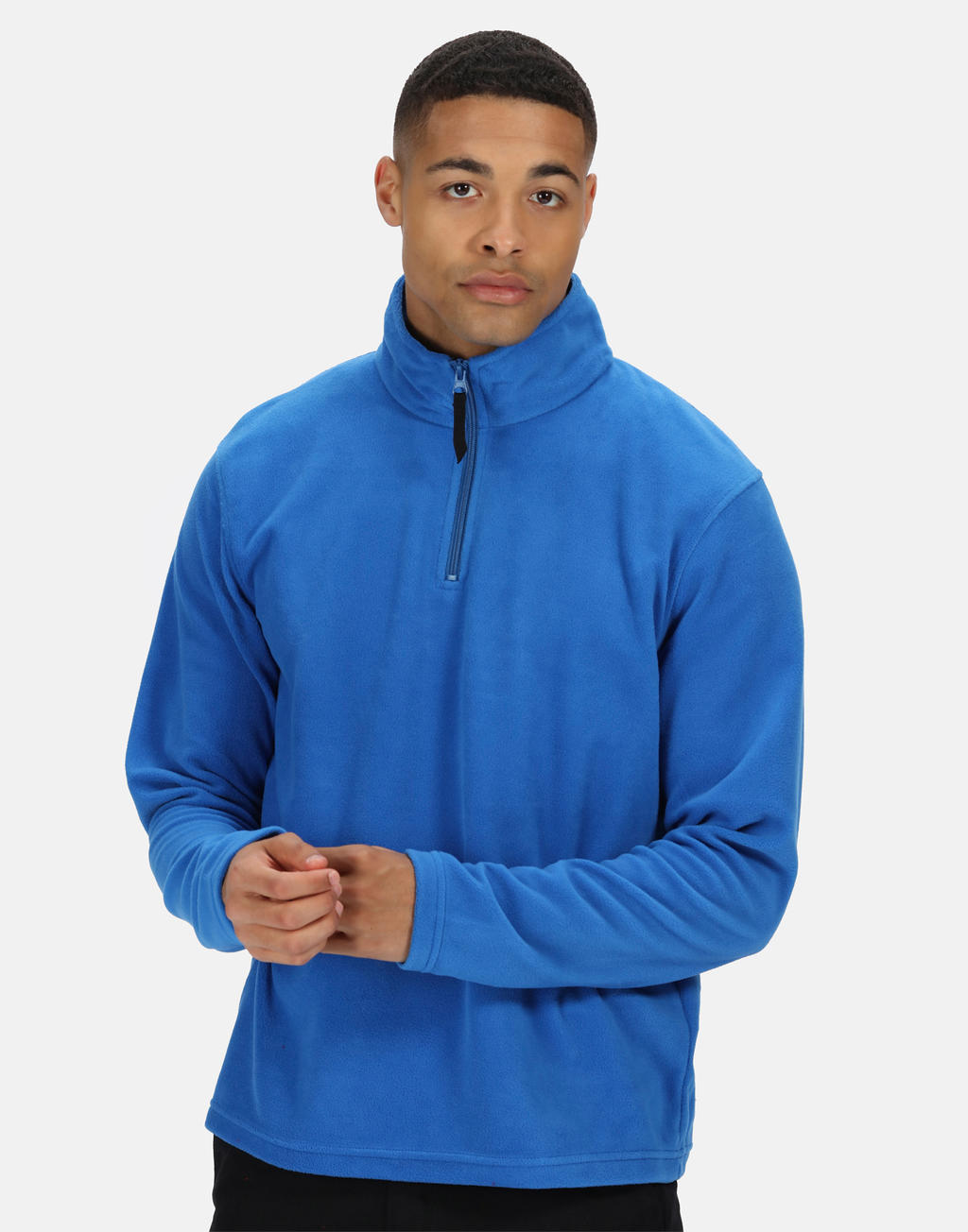 Micro Zip Neck Fleece in Farbe Black