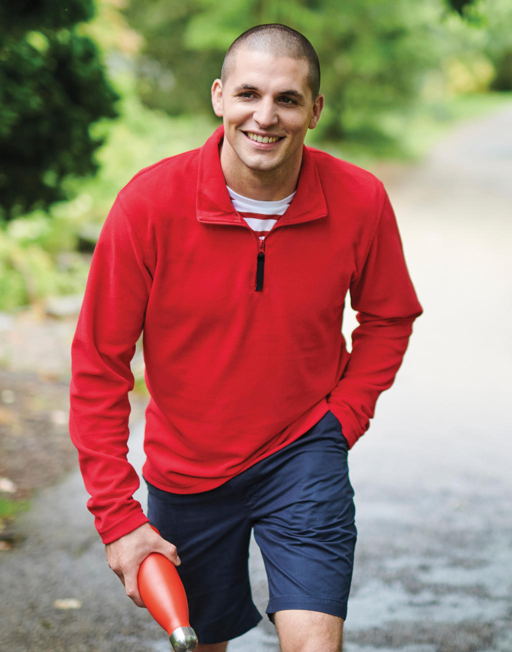 Micro Zip Neck Fleece in Farbe Black