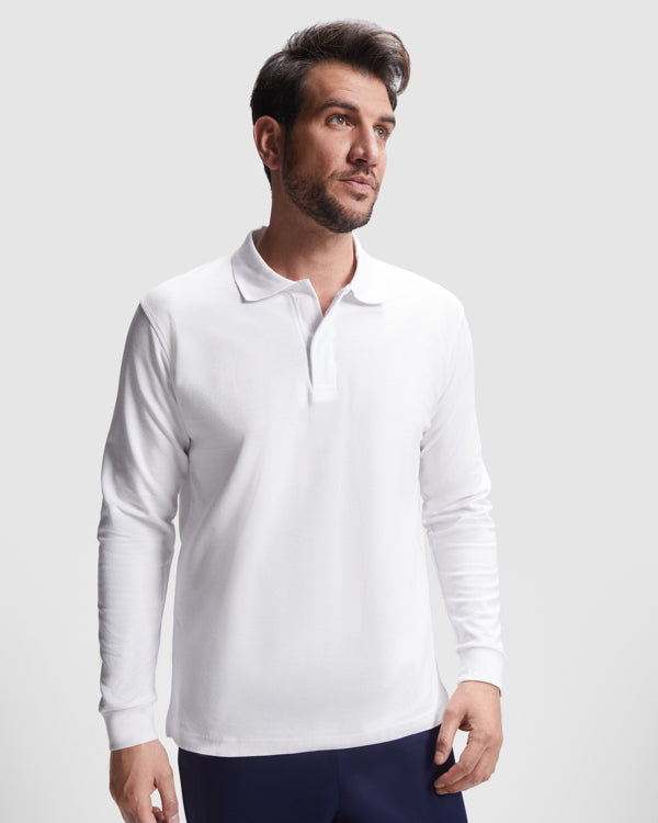 Langärmeliges Poloshirt Rover in Farbe White