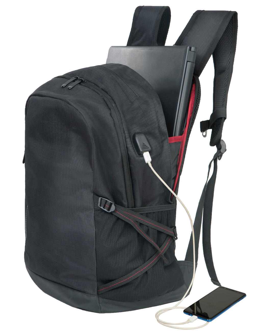 Leipzig Daily Laptop Backpack in Farbe Black/Black