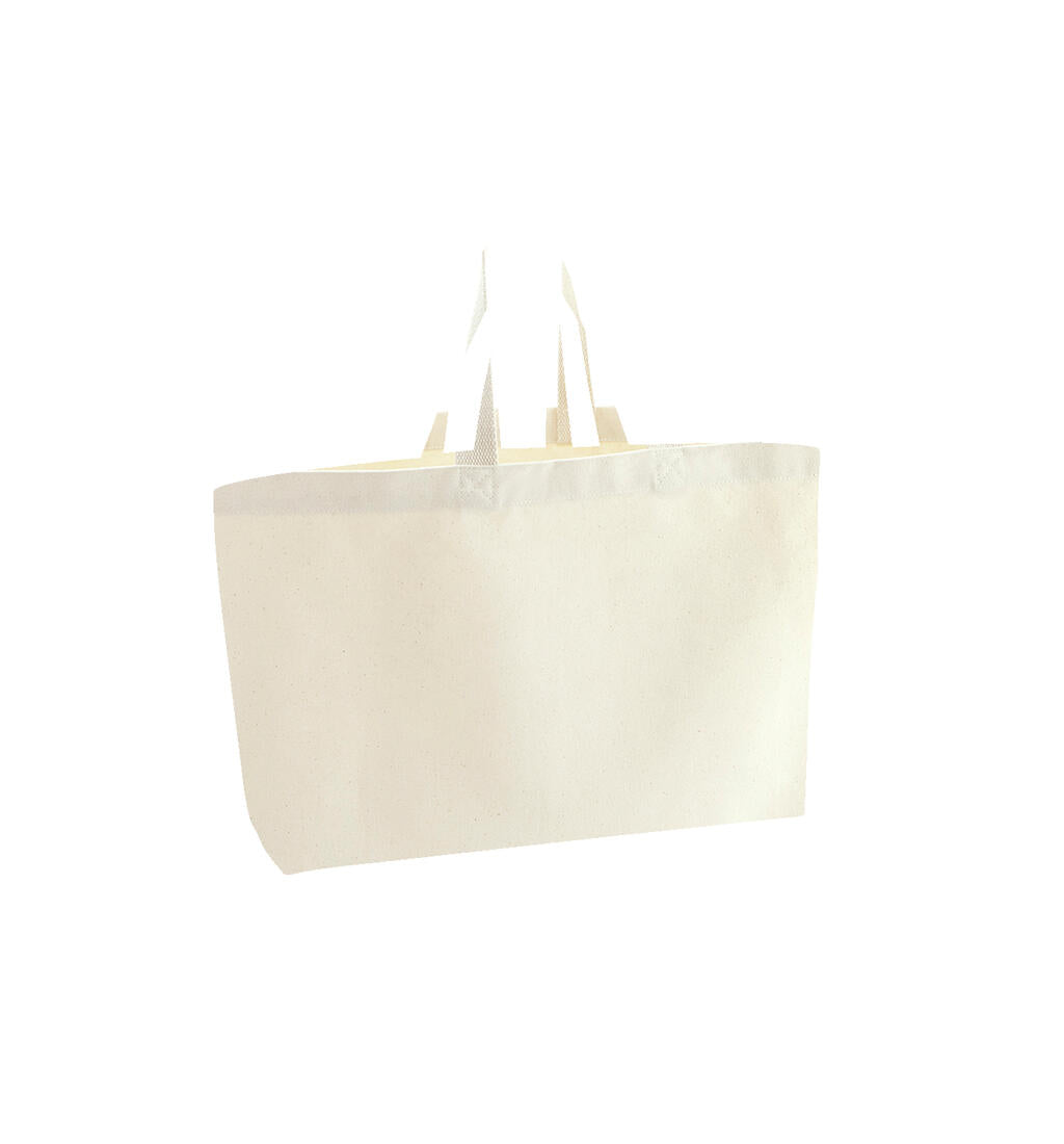 Oversized Canvas Tote Bag in Farbe Natural