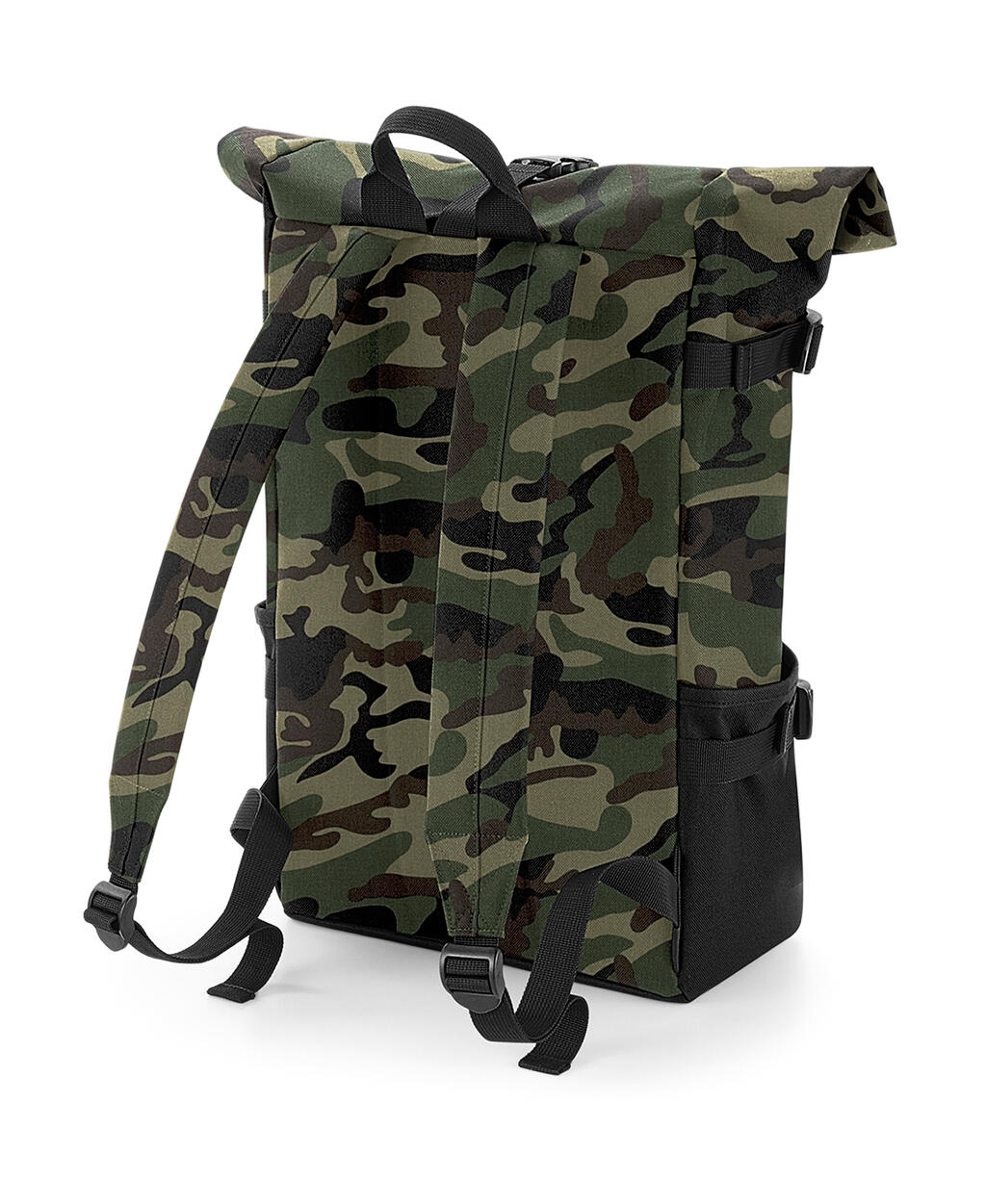 Block Roll-Top Backpack in Farbe Black/Black
