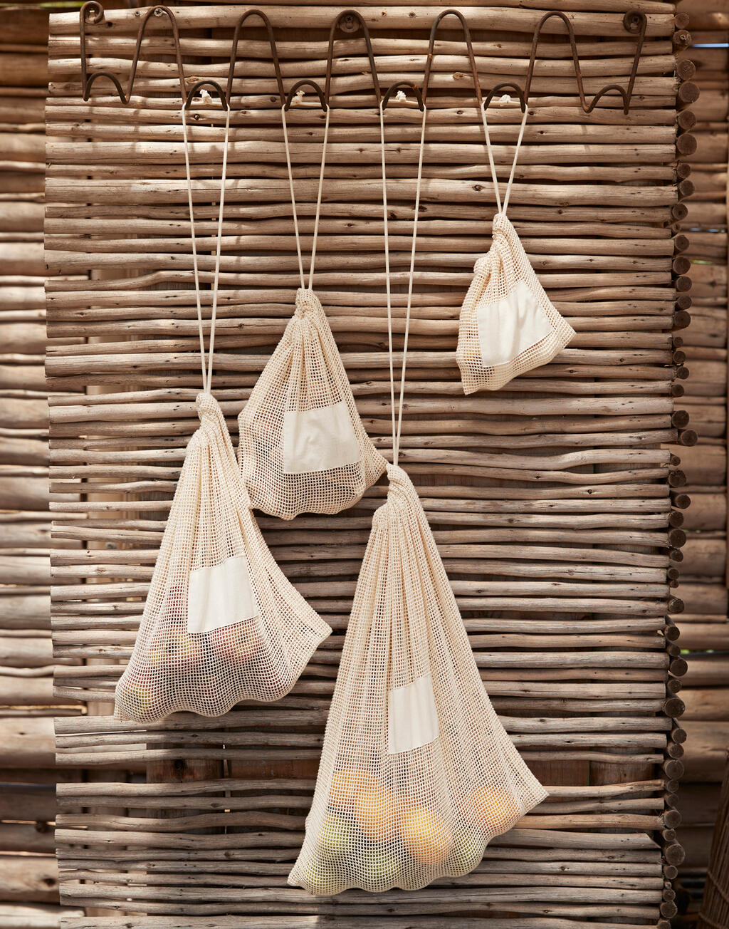 Organic Cotton Mesh Sacks in Farbe Natural