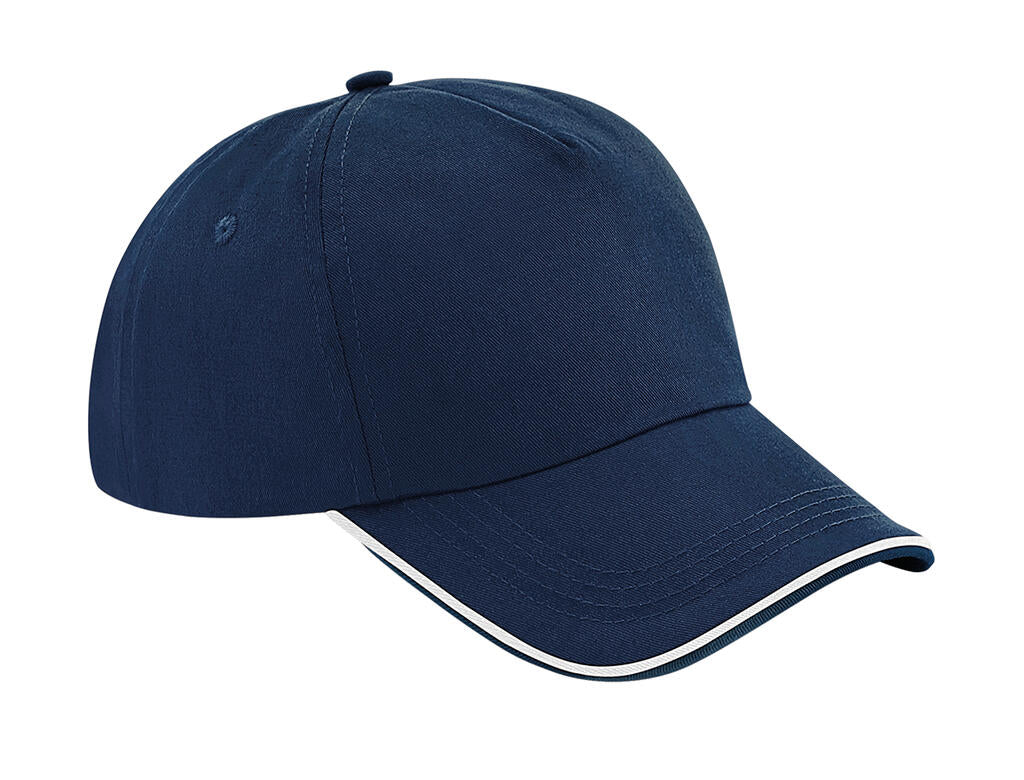 Authentic 5 Panel Cap - Piped Peak in Farbe French Navy/White