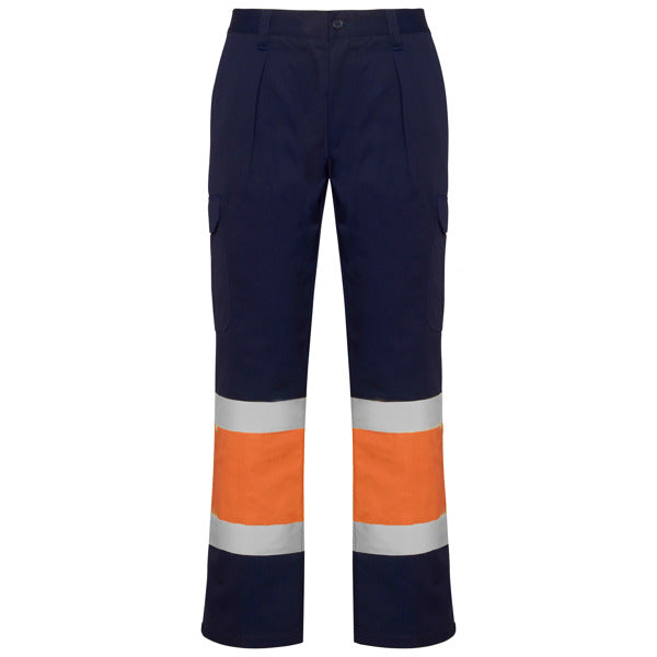 Hochsichtbare Winterhosen Soan Navy Blue/Fluor Orange in Farbe Navy/Fluor Orange