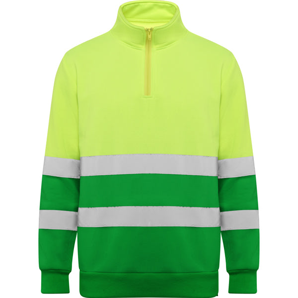 Hochsichtbarer Pullover Spica in Farbe Garden Green/Fluor Yellow