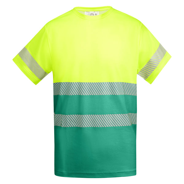 Hochsichtbares T-Shirt Tauri in Farbe Garden Green/Fluor Yellow